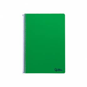 Cuaderno espiral liderpapel din a4 smart tapa blanda 80h 75gr cuadro 4mm con margen color verde - BF99