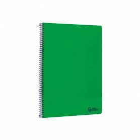 Cuaderno espiral liderpapel din a4 smart tapa blanda 80h 75gr cuadro 4mm con margen color verde - BF99