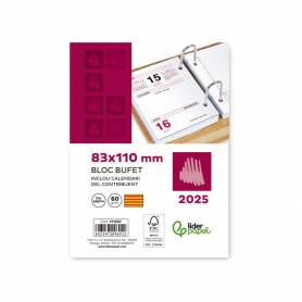 Bloc bufete liderpapel 2025 80x110 mm papel 80 gr texto en catalan - 