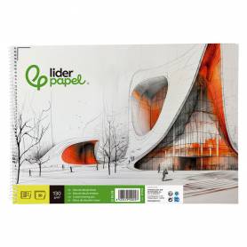 Bloc dibujo liderpapel lineal vanguardia 230x325mm 20 hojas 130g m2 con recuadro perforado - DL19