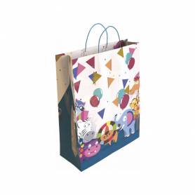 Bolsa para regalo basika papel estucado 160 gr todo año con asa retorcida tamaño s 24+10x32 cm - 02001150