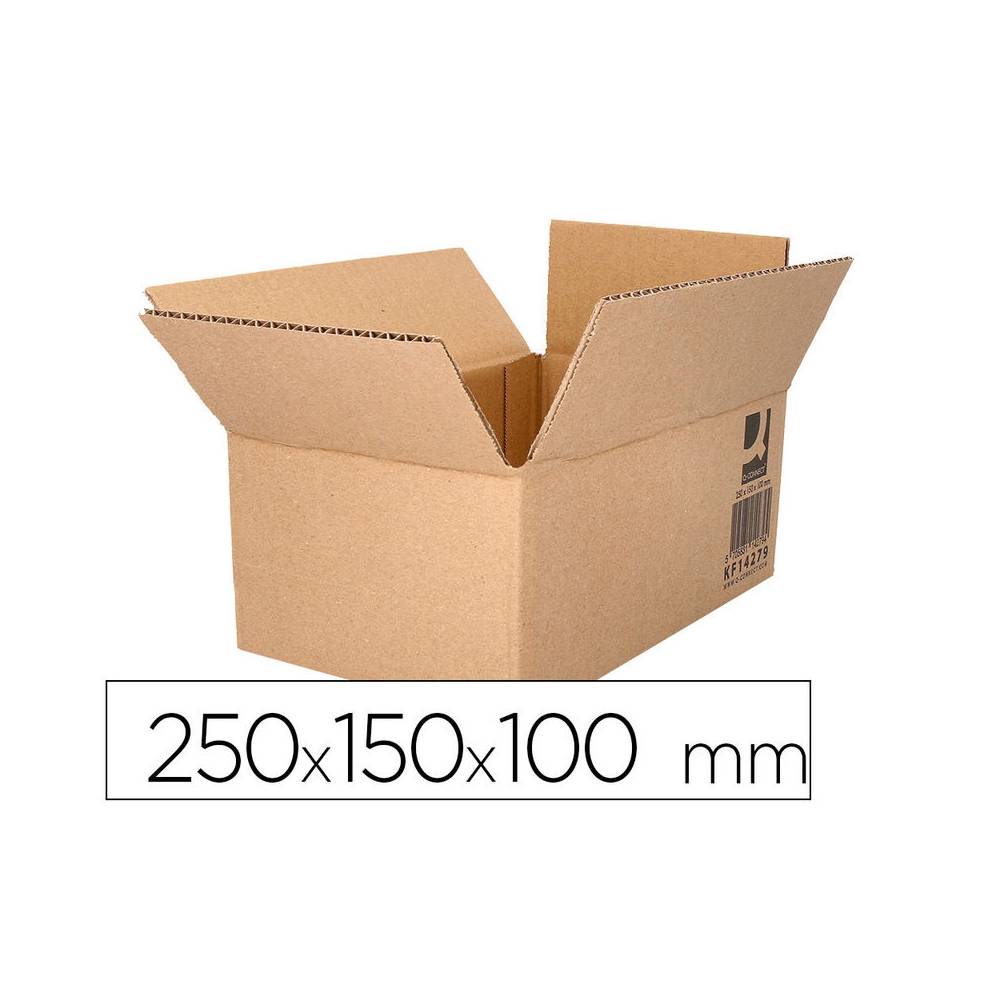 Caja para embalar q-connect americana carton reciclado canal simple 5 mm color kraft 250x150x100 mm - KF14279