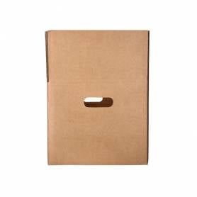 Caja para embalar q-connect americana con asas carton reciclado canal simple 5 mm color kraft 500x340x310 mm - KF14282