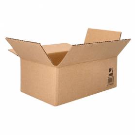 Caja para embalar q-connect americana ultrarresistente carton reciclado canal doble 7mm color kraft 700x440x330 mm - KF14287