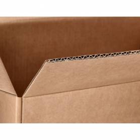 Caja para embalar q-connect americana ultrarresistente conasas carton canal doble 7 mm color kraft 430x300x250 mm - KF14288