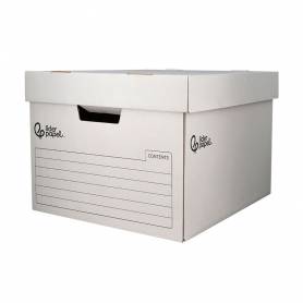 Cajon contenedor liderpapel carton automatico para 3 cajasarchivo def. folio   4 archivadores a-z 387x333x260mm - GA02