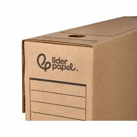 Caja archivo definitivo liderpapel folio carton reciclado 325g m2 lomo 100 mm kraft 365x100x251 mm - DF23