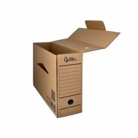 Caja archivo definitivo liderpapel folio prolongado carton reciclado 325g m2 lomo 116 mm kraft 388x116x275 mm - DF24