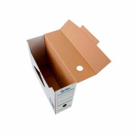 Caja archivo definitivo automatica liderpapel din a4 carton reciclado 325g m2 lomo 100 mm blanco 360x100x255mm - DF26