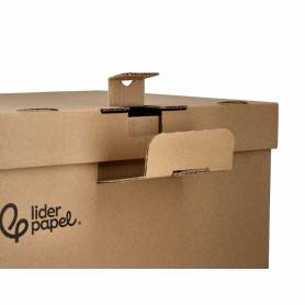 Cajon contenedor liderpapel carton manual para 5 cajas archivo def. folio   6 archivadores a-z 540x410x300mm - GA03