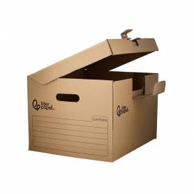 Cajon contenedor liderpapel carton manual para 3 cajas archivo def. folio   3 archivadores a-z 387x333x260mm - GA04