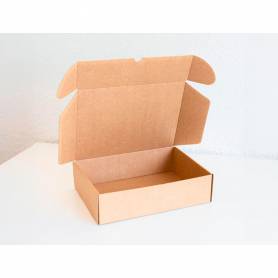 Caja automontable q-connect para e-commerce y regalo carton reciclado canal simple 3 mm kraft 210x180x60 mm - KF14308