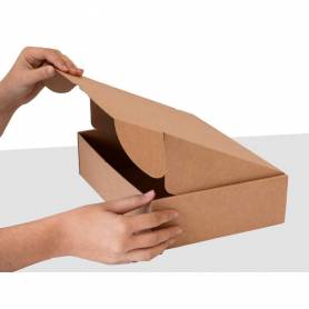 Caja automontable q-connect para e-commerce y regalo carton reciclado canal simple 3 mm kraft 330x250x100 mm - KF14309