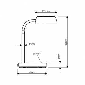 Lampara de escritorio maul led abby color blanco 155x320x155 mm - 8200702