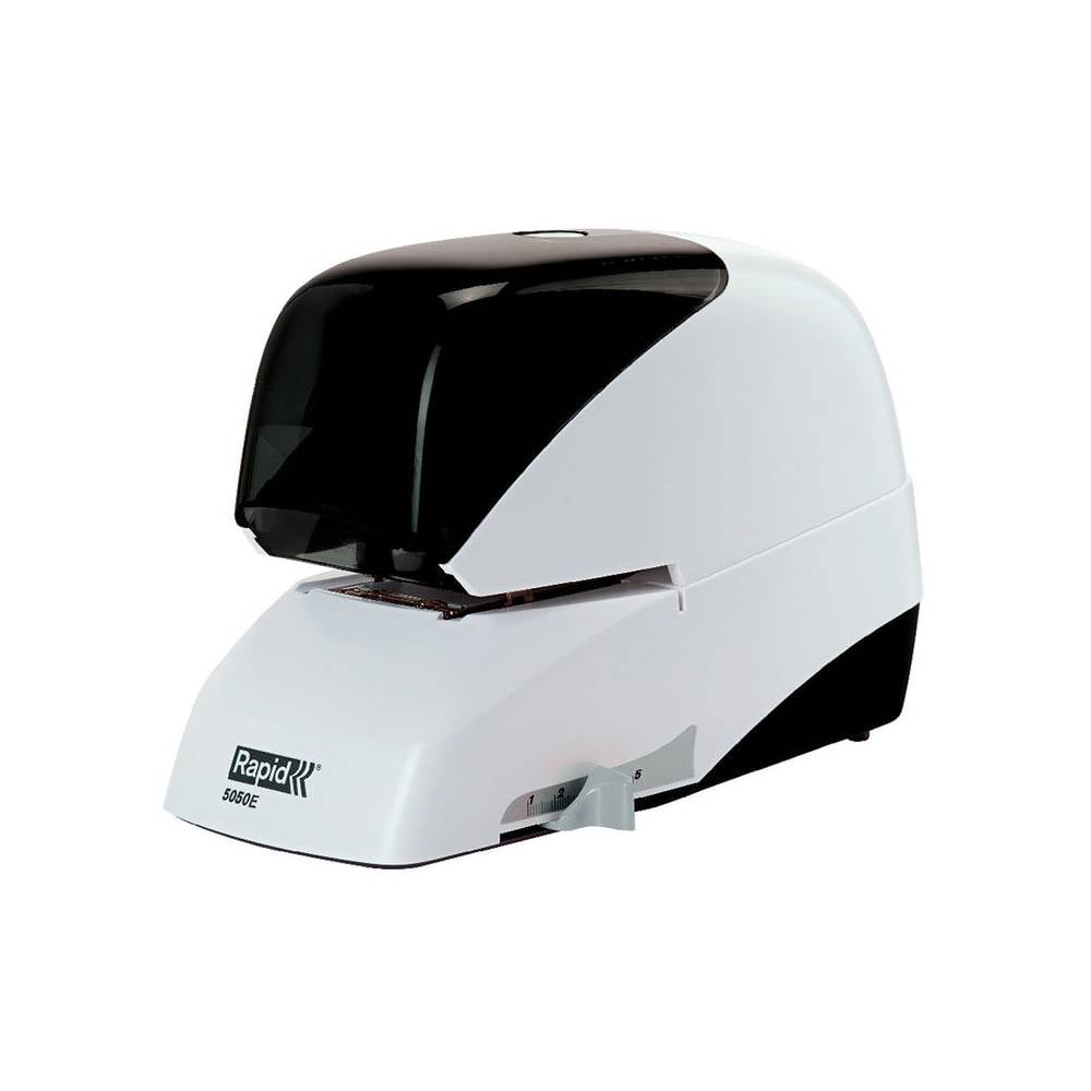 Grapadora rapid 5050e electrica blanco negro capacidad 50 hojas usa grapas casete 5050 - 20993212