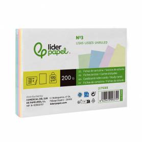 Tarjeta liderpapel para estudiar lisa cartulina de colores 170 gr m2 100x150mm paquete de 200 unidades - TC02