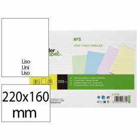 Tarjeta liderpapel para estudiar lisa cartulina de colores 170 gr m2 160x220mm paquete de 200 unidades - TC06