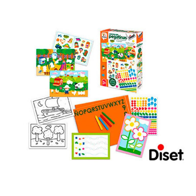 Juego diset didactico colorea con pegatinas