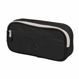 Estuche portatodo antartik 3 compartimentos compañero de mochila color negro 100 x 60 x220 mm - IK02