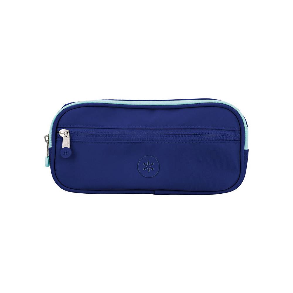 Estuche portatodo antartik 3 compartimentos compañero de mochila color azul marino 100 x 60 x 220 mm - IK06