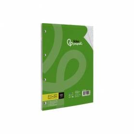 Recambio liderpapel a4 100 hojas 100g m2 cuadro 5 mm con margen 4 taladros - RA10