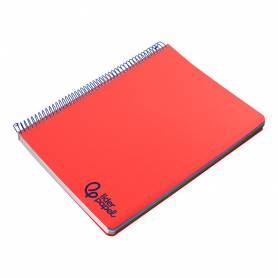 Cuaderno espiral liderpapel a4 micro wonder tapa plastico 120h 90 gr horizontal 5 bandas 4 taladros colores - BA37