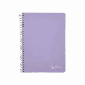 Cuaderno espiral liderpapel din a5 witty tapa dura 80h 90gr cuadro 4mm con margen color violeta - BC28