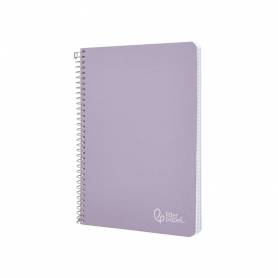 Cuaderno espiral liderpapel din a5 witty tapa dura 80h 90gr cuadro 4mm con margen color violeta - BC28