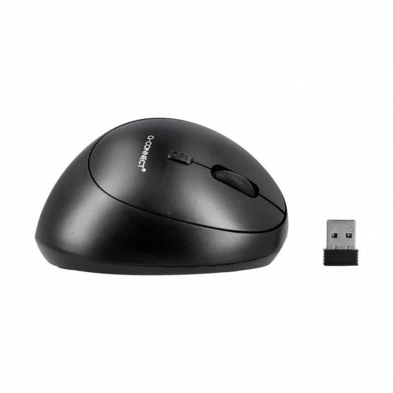 Raton q-connect optico inalambrico ergonomico vertical dpi 800 1200 1600 pila aa negro - KF15116