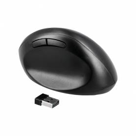 Raton q-connect optico inalambrico ergonomico vertical dpi 800 1200 1600 pila aa negro - KF15116