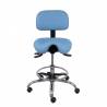 Taburete clínico similpiel giratorio y ergonómico con asiento anatómico y regulable en altura azul claro - T19ASSP261CRRP