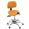 Taburete clínico similpiel giratorio y ergonómico con asiento anatómico y regulable en altura naranja - T19ASSP308CRRP