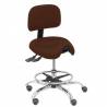 Taburete clínico similpiel giratorio y ergonómico con asiento anatómico y regulable en altura marrón osucro - T19ASSP463CRRP