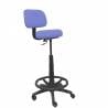 Taburete ergonómico regulable en altura y aro reposapiés azul claro - T01CLB261RN