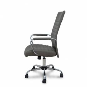 Sillón Opti527CR cromada basculante similpiel gris base cromada