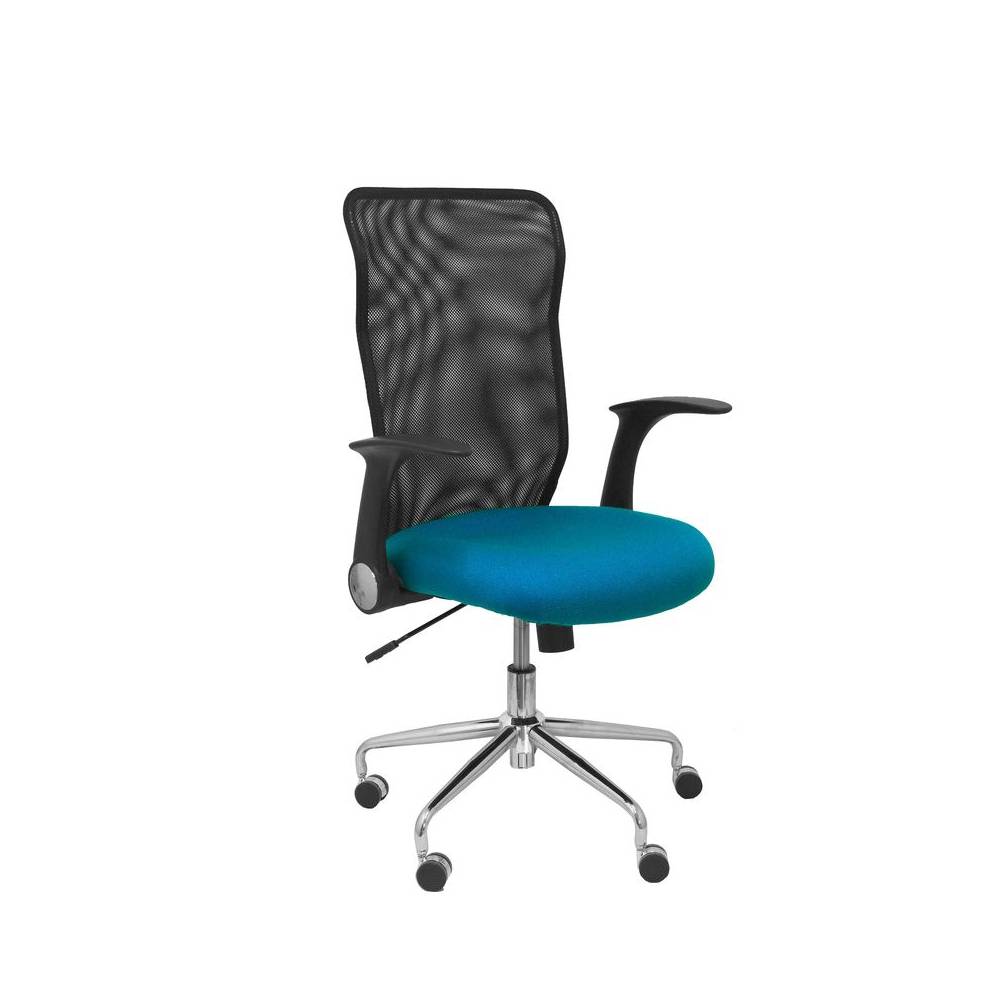 Silla Minaya respaldo malla negro asiento bali verde petróleo