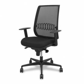 Silla Alares sincro malla negra bali negro brazo regulable.