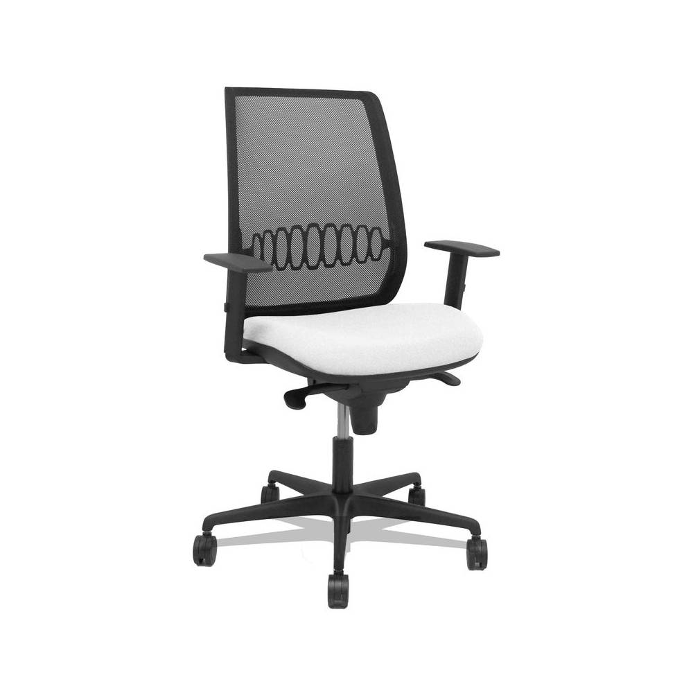 Silla Alares sincro malla negra bali blanco brazo regulable