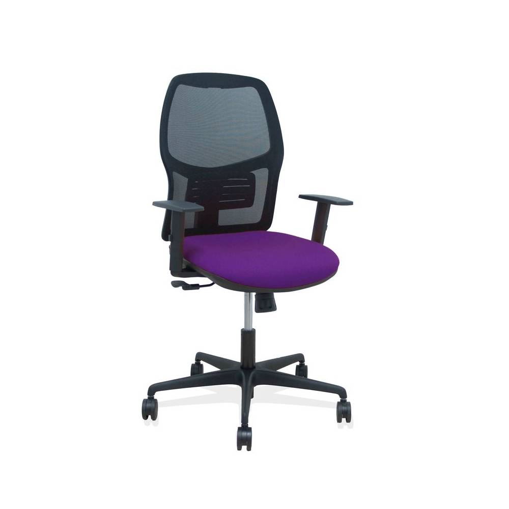 Silla Alfera sincro malla negra bali morado brazo regulable