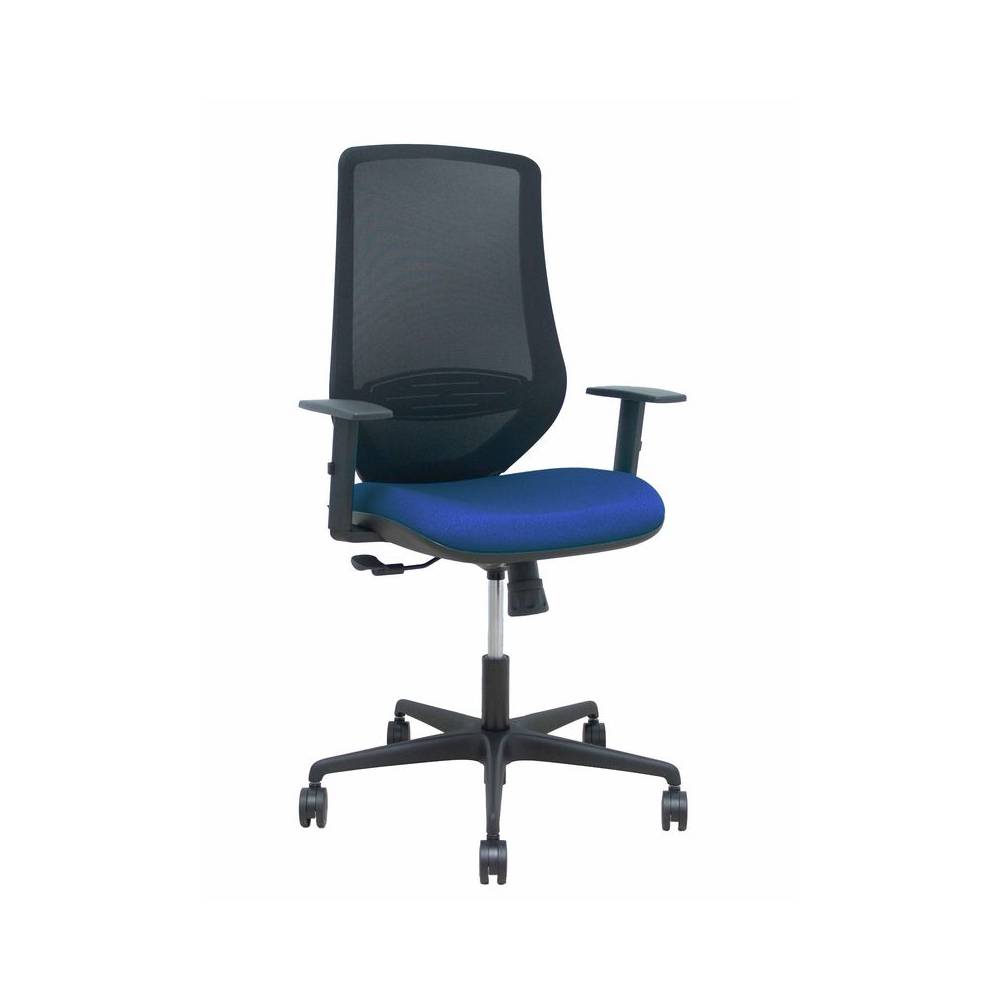 Silla Mardos sincro malla negra bali azul marino brazo regulable