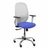Silla de oficina ergonómica malla blanca asiento azul cromada brazos regulables y ajustable en altura - 354SBM10B261B354CRRP