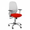 Silla de oficina ergonómica malla blanca asiento rojo cromada brazos regulables y ajustable en altura - 354SBM10B350B354CRRP