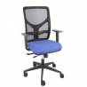 Silla de oficina ergonómica malla negra asiento azul regulable en altura y brazos - 21TKM840B261B10CRN65