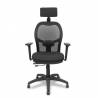 Silla de oficina ergonómica malla negra asiento negro regulable en altura brazos y cabecero - 15TKM840B840B3DRPCR