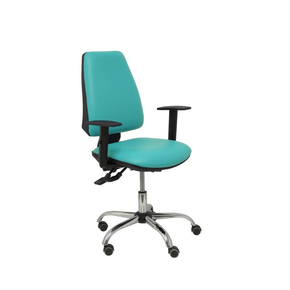 Silla Elche S 24 horas similpiel verde turquesa
