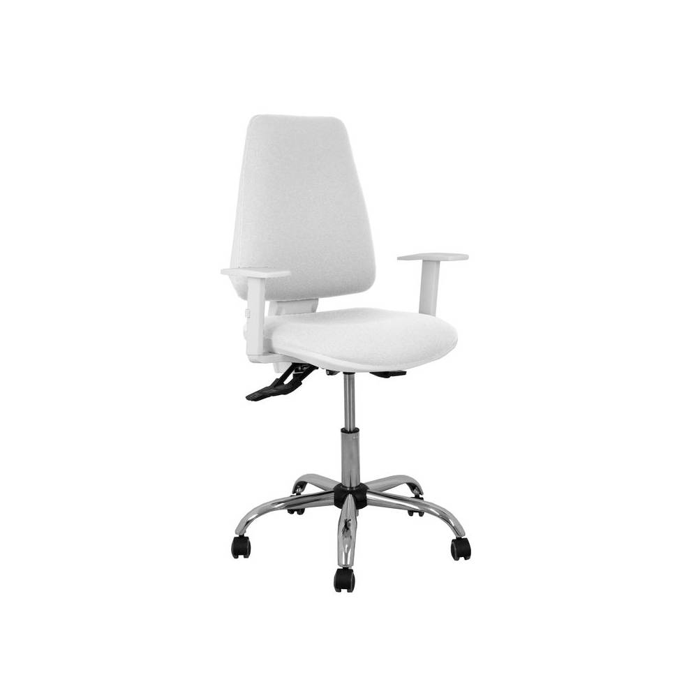 Silla Elche blanca asincro bali blanco brazos regulables ruedas de parqué
