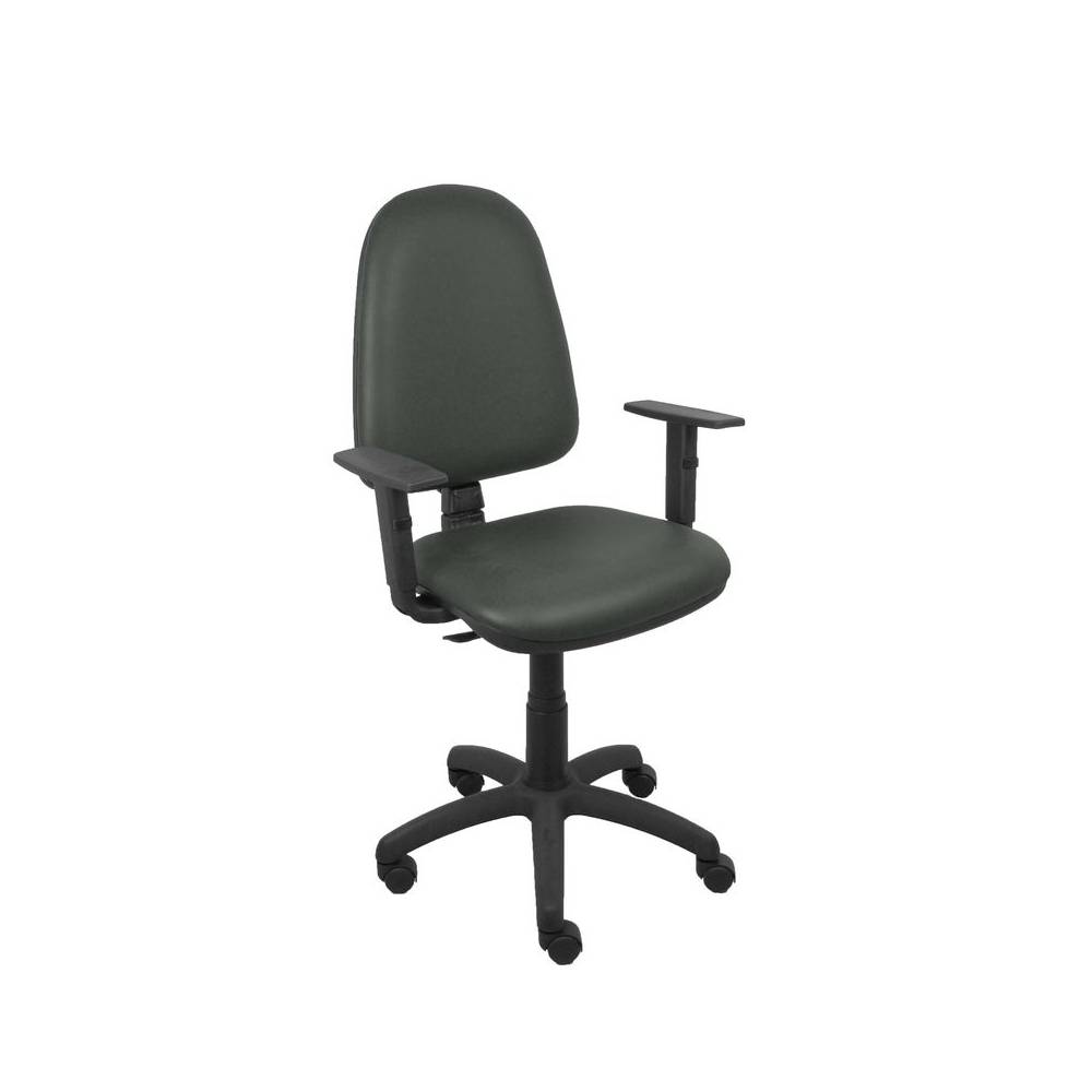 Silla Aýna similpiel gris oscuro brazos regulables