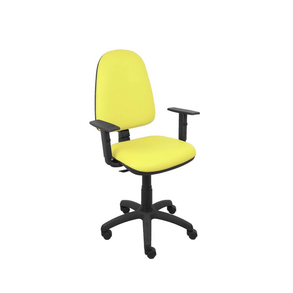 Silla Aýna similpiel amarillo brazos regulables