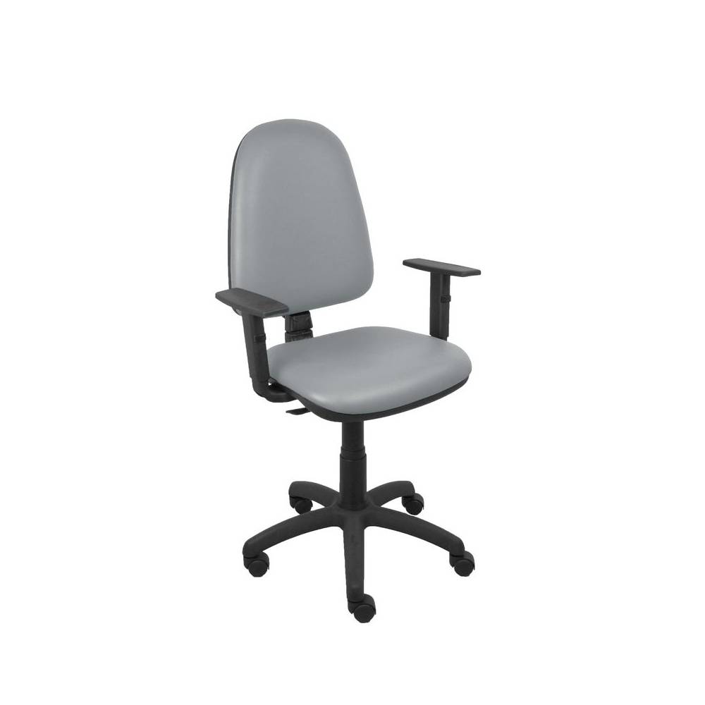 Silla Aýna similpiel gris brazos regulables