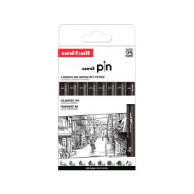 Rotulador uniball pin calibrado micrometrico clasico ii color negro blister de 8 unidades - 302422077